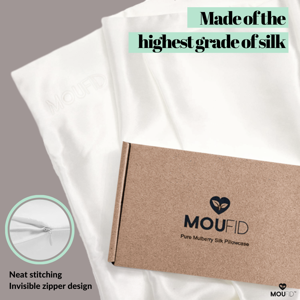 Pure Mulberry Silk Pillowcase - White