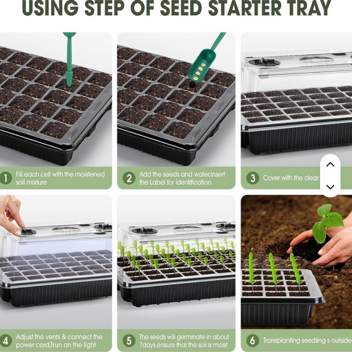 40-Cell Seedling Starter Tray with growth light