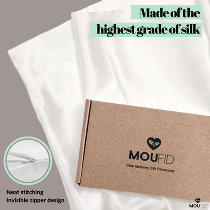 Pure Mulberry Silk Pillowcase - White